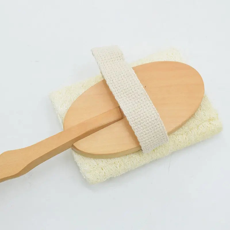 Brosse de Douche Exfoliante Long Manche en Bois – Luffa Naturelle pour un Rituel Bien-Être au Quotidien - Sylvarôme