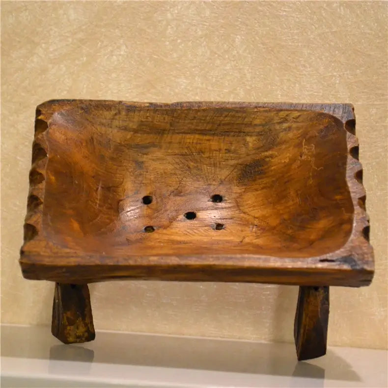 🪵 Porte-savon en bois tropical sculpté à la main – Naturel & durable - Sylvarôme