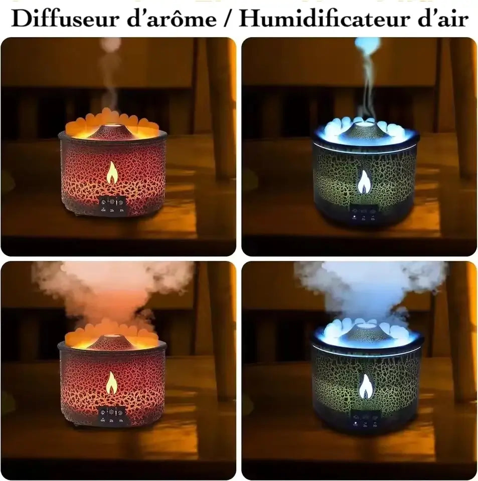 🌋 Diffuseur Volcan Ultrasonique – Humidificateur d’Air & Aromathérapie Relaxante - Sylvarôme