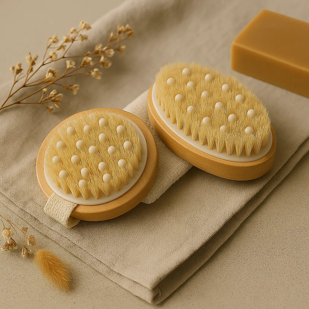 🌿 Brosse de bain drainante – Stimule la circulation et apaise les jambes lourdes - Sylvarôme