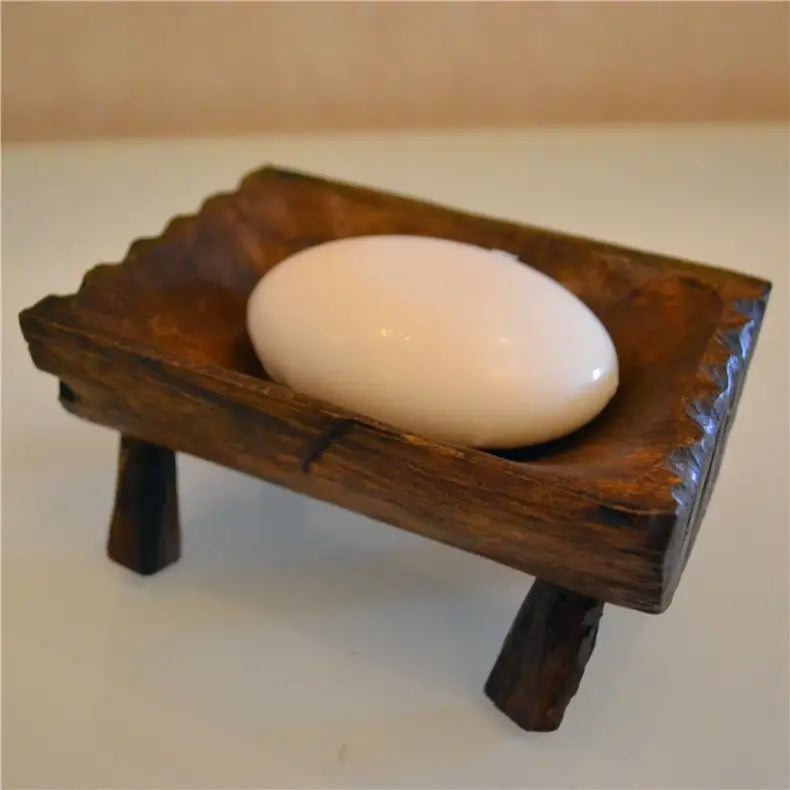 🪵 Porte-savon en bois tropical sculpté à la main – Naturel & durable - Sylvarôme