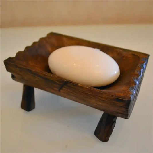 🪵 Porte-savon en bois tropical sculpté à la main – Naturel & durable - Sylvarôme