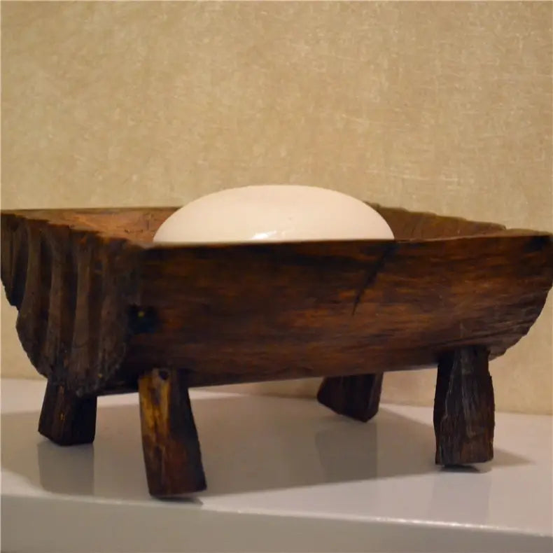 🪵 Porte-savon en bois tropical sculpté à la main – Naturel & durable - Sylvarôme