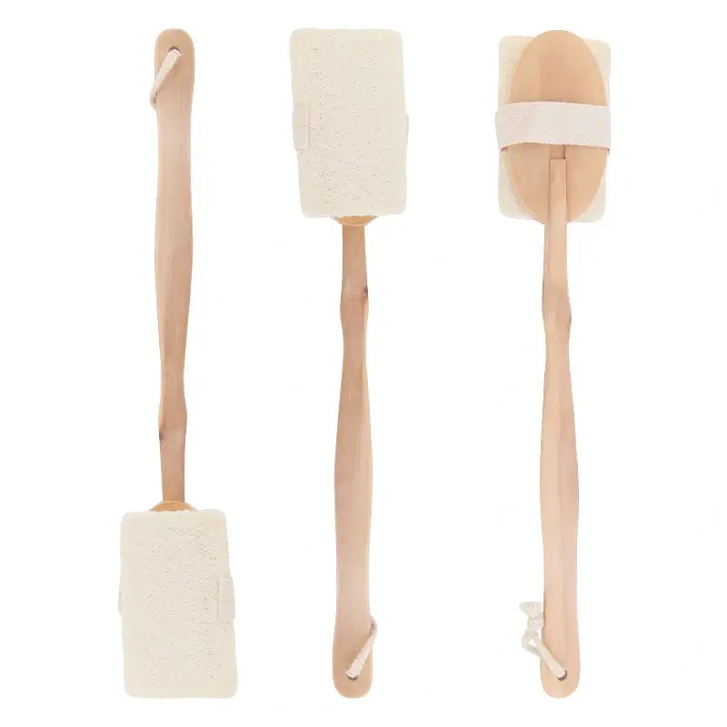 Brosse de Douche Exfoliante Long Manche en Bois – Luffa Naturelle pour un Rituel Bien-Être au Quotidien - Sylvarôme