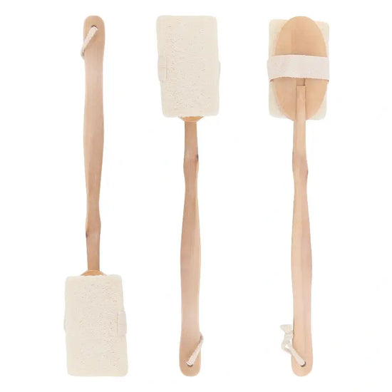 Brosse de Douche Exfoliante Long Manche en Bois – Luffa Naturelle pour un Rituel Bien-Être au Quotidien - Sylvarôme