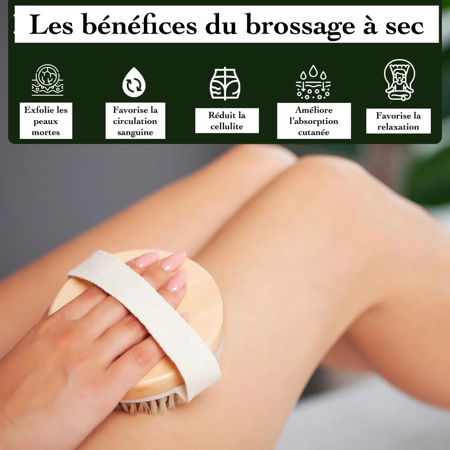 🌿 Brosse de bain drainante – Stimule la circulation et apaise les jambes lourdes - Sylvarôme